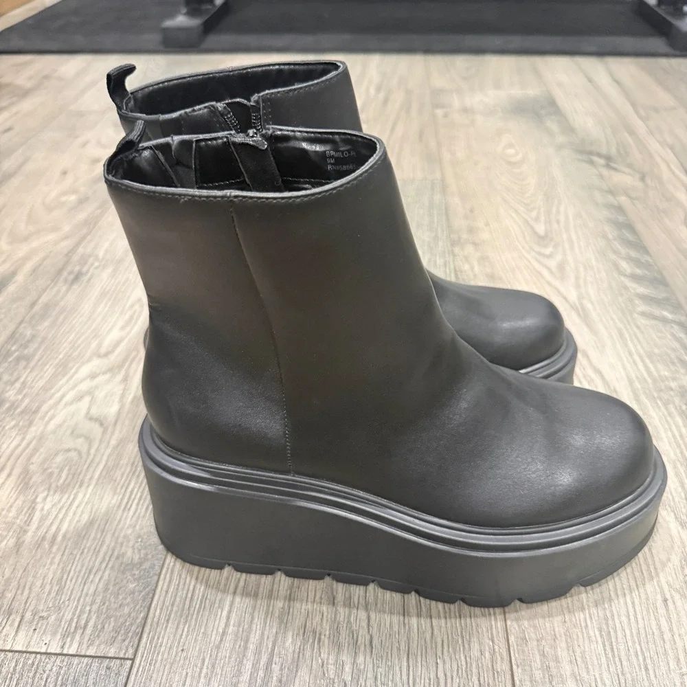 BP Women's Milo Black Platform Ankle Boots Dark Academia Festival Grunge Size 9M